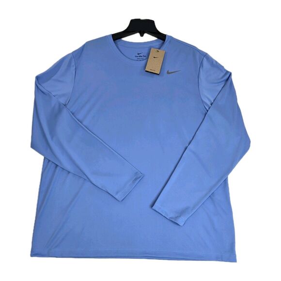 Nike Training T Shirt Men's Team Legend Long Sleeve Valor Blue Size 2XL DV7298 - Picture 1 of 13
